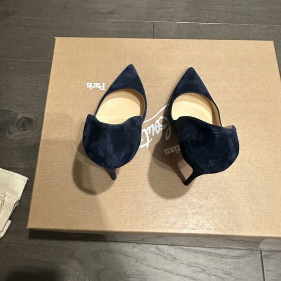 Christian Louboutin So Kate Navy Suede Pumps
